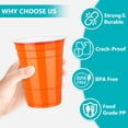 thumbnail image 5 of 50 Orange Plastic Cups, 16 oz Disposable Cups, Drinking Cups For Birthday Party, Halloween, Thanksgiving, Harvest, Fall, 5 of 7