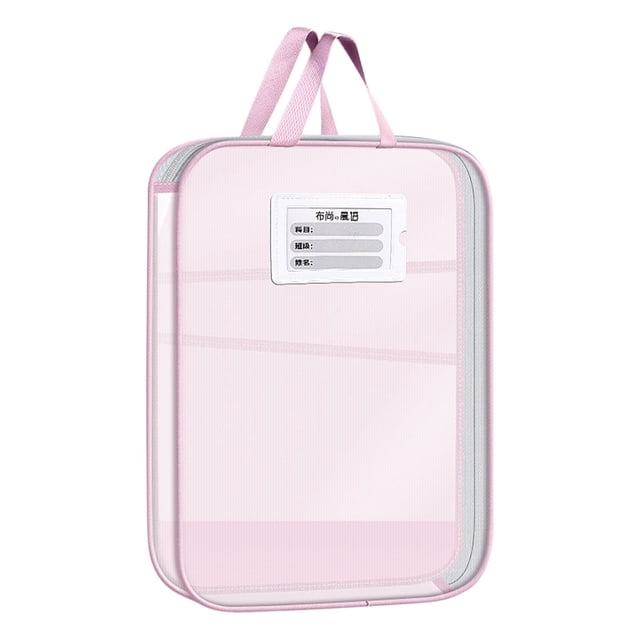 Bdday L-shaped Subject Bag Subject Classification Bag Transparent Mesh File Bag Zipper Style Large Opening Student Exam Tote Bag