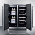 thumbnail image 3 of Summit Appliance SWBV24SS 24 Dual Temperature French Door Beverage Center with 5.1 cu. ft. Capacity 21 Wine Bottle Capacity 3 Glass Shelves 6 Wine Racks and Automatic Defrost in Stainless Steel, 3 of 8