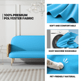thumbnail image 5 of MoNiBloom Solid Futon Cover Slipcover Fit 6"- 8" Futon Mattresses Sky Blue, Queen Size 60x80 Inch, 5 of 9