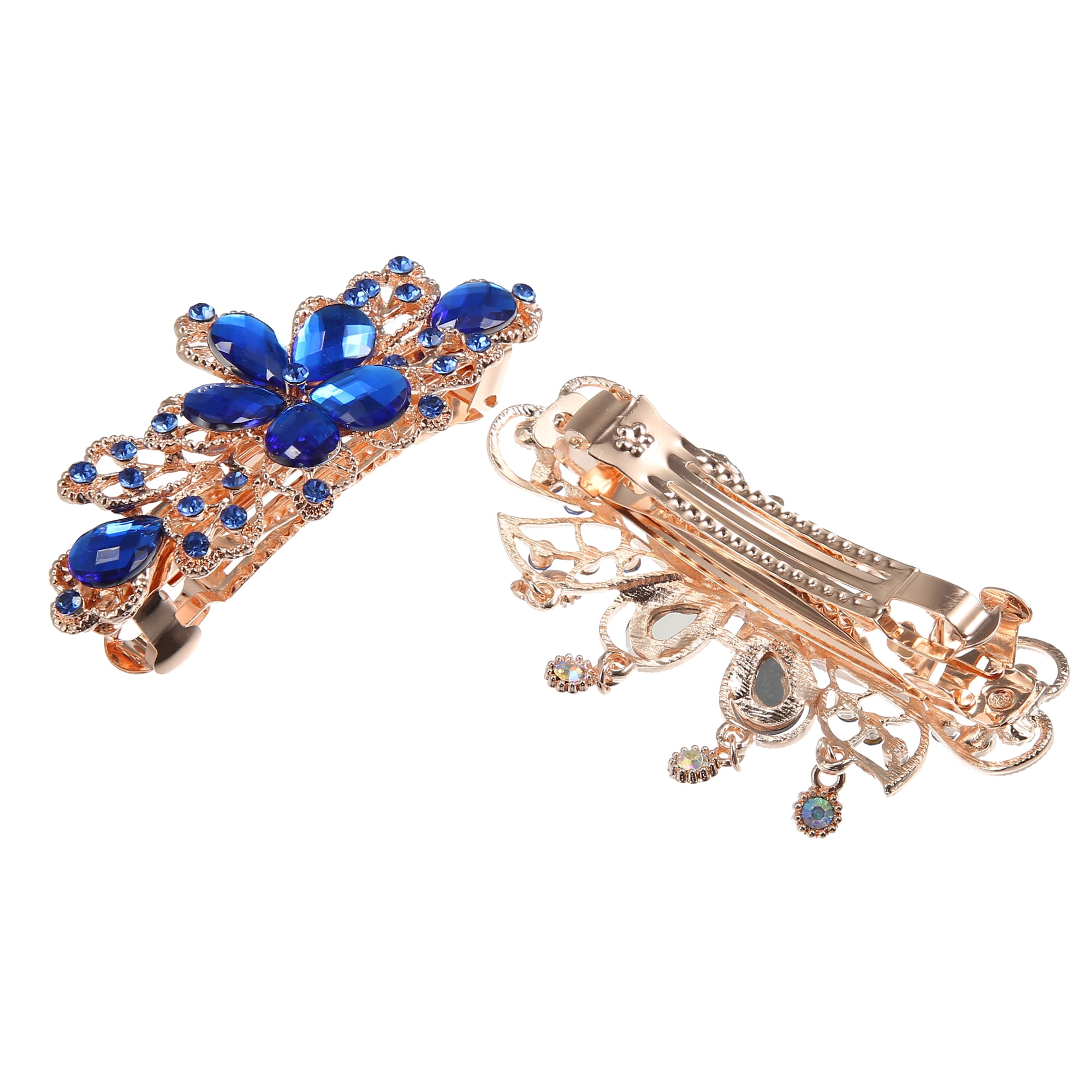 Unique Bargains 2 Pcs Sparkly Hairpin Hair Accessories Blue