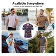 thumbnail image 5 of Picia mushroom rainbow color Skull Print Men's Polo Shirt, Two-Button Closure Pique Polo Shirt, Summer Fashion Golf Shirt-Medium, 5 of 6