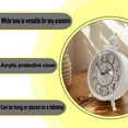 thumbnail image 4 of White Metal Silent Table Clock, Non-Ticking Tabletop Clocks,Quartz Movement Desk Clock for Bedroom Living, Room, Indoor, Study... Home Decoration (No Alarm), 4 of 8