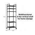 thumbnail image 4 of Multifunctional 6-tier vertical shelf for home storage, kitchen storage, bathroom storage, easy-to-assemble, versatile shelf suitable for kitchens, bathrooms, and bedrooms, 4 of 7