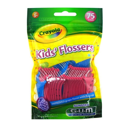 Butler Gum Crayola Kids Flossers, Grape, 75 Ea