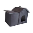thumbnail image 3 of Casa para gatos salvajes al aire libre, refugio de invierno, cabaña plegable, tienda de campaña para cachorros, nido cálido, cama cueva para mascotas para perros 48 cm x 33 cm x 40 cm, 3 of 8