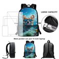 thumbnail image 6 of Uourmeti Underwater Corgi with Diving Goggles Print Polyester Backpack for Men, 17 Inch Lightweight School Backpack for Travel Shopping, 6 of 6