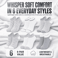 thumbnail image 2 of Girls Dream Step Whisper Soft Ankle Socks, 6 Pack, Lightweight Breathable Socks, GREY, S, 2 of 9
