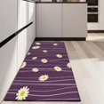 thumbnail image 4 of Purple Daisy Flower Wavy Lines Pattern Kitchen Rug Mat,Kitchen Runner Rugs Non Skid Washable,Decorative Kitchen Floor Mats for Kitchen,Sink,Laundry,17"X47", 4 of 5