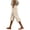 Khaki, variant on Qiopertar Women's Casual Loose Fit Quarter Pants with Pockets and Lace-Up Detail Solid Color Stretchy Breathable Summer Vacation Comfy Lounge Pants, White XXL