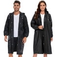 thumbnail image 2 of Kannior EVA Raincoat, Unisex Hooded Long Length Waterproof Reusable Rain Ponchos, Fits Most for Outdoor Travel Hiking Commute, 2 of 4