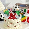 thumbnail image 5 of Birthday Candles，Soccer Birthday Decorations，Soccer Cake Topper, Wedding Cakes, Anniversaries, Party Celebrations, Birthday Decorations (Green White), 5 of 6