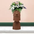 thumbnail image 4 of jifeng Abstract Easter Island Planter Statue Pot Face Vase Sculpture Ornament Grey, 4 of 7