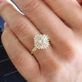 thumbnail image 3 of CHIRAGEMSJEWELS Yellow Gold Anniversary Ring Round Starburst Engagement Ring Baguette Halo Moissanite Wedding Ring Promise Ring Anniversary Gift, 3 of 4
