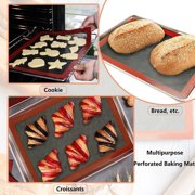 LQQBOX Perforated Silicone Baking Mats, 2 PCS Eclair Silicone Mat, Tray Pan Liners Perfect Bakeware for Making Cookies, Macarons, Bread and Pastry,11.81x 15.75 (Right Angle)