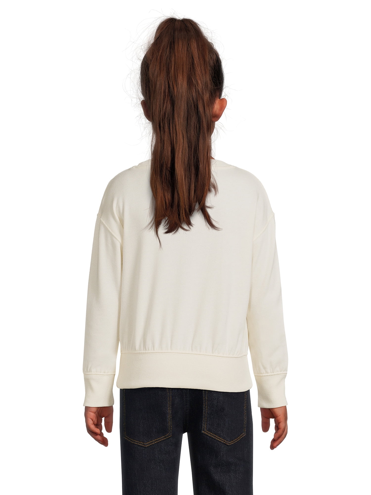 Wonder Nation Girls Graphic Sweatshirt with Long Sleeves, Sizes 4-18 & Plus