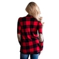 thumbnail image 1 of Qarigey Camisa de mujer de manga larga a cuadros de manga suelta a cuadros chica suelta con botones de poliéster Casual blusa femenina ropa Prendas para la parte del cuerpo Rojo SG, 1 of 6