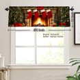 thumbnail image 3 of AshasdS Polyester Window Valance Curtain Christmas Fireplace with Stockings and Trees Design for Home Kitchen Living Room Bedroom Bathroom Decor 54x18 inch, 3 of 5