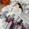 thumbnail image 4 of jejeloiu Retro Graffiti Artwork 7-Piece Twin Bedding Sets,Colorful Geometric Bedding Comforter Set For Girls Teens Reversible, 4 of 8