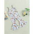 thumbnail image 3 of Suealasg Kids Baby Girls Outfits Western Romper Pants Sleeveless Bull Head Floral Print Long Jumpsuit Bell-Bottoms Pants Toddle Girls Summer Clothes 6M-4T, 3 of 9