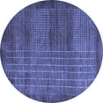 thumbnail image 1 of Ahgly Company Machine Washable Indoor Round Abstract Blue Modern Area Rugs, 7' Round, 1 of 4