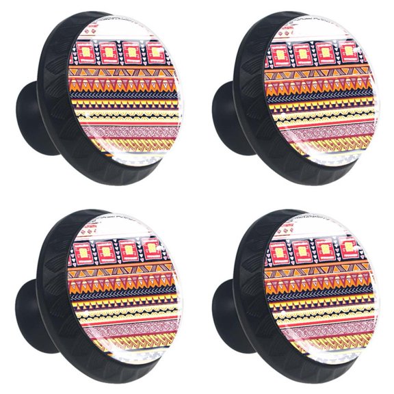 4 Pcs Bohemia Boho Pink Knobs for Kitchen Cabinet Cupboard Dresser Bookcase Drawer Pulls Handles Round Home Decor