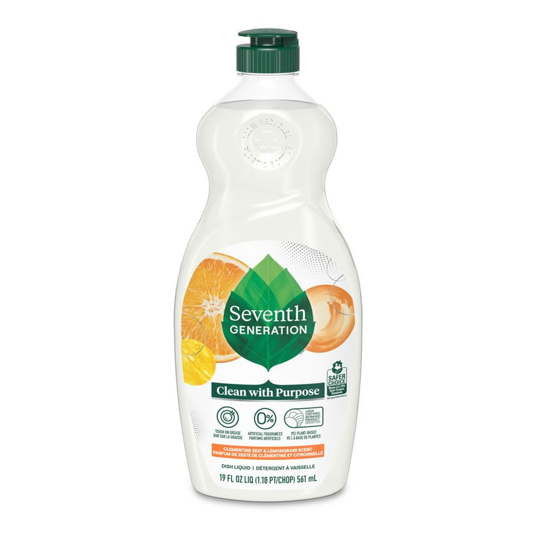 Seventh Generation Dish Soap Liquid, Clementine Zest & Lemongrass