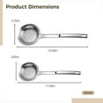 thumbnail image 4 of 2 Pcs Stainless Steel Slotted Spoon Set, Food Strainers for Skimming and Draining, Includes 10 cm/3.94 in and 12 cm/4.72 in Strainers, Ideal for Hot Pot and Kitchen Use, 4 of 5