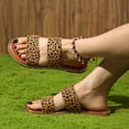 thumbnail image 3 of WIZUTIZ Shower Slippers for Women Casual Retro Womens House Shoes Summer BOHO Jeweled Shiny Slides Sandals Leopard Animal Print Shower Shoes Indoor Non-Slip Shower Shoes Valentines Day Gifts, 3 of 4