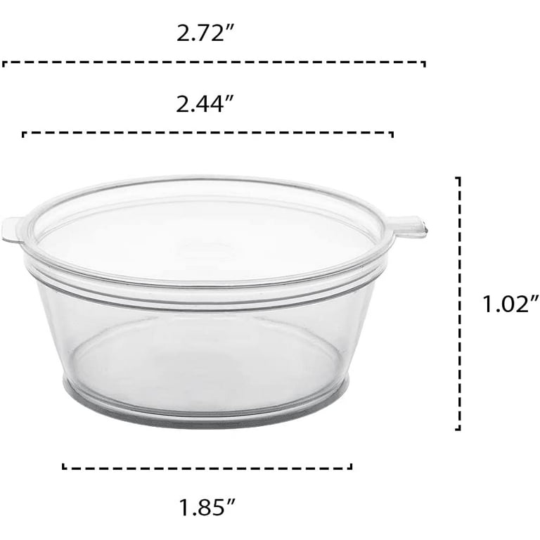 1oz, 2oz,4oz Clear Hinged Lid Plastic Re-usable Containers Pots Baby food  Sauce