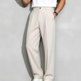 thumbnail image 5 of GSPCLAM Mens Casual Dress Pants Office Essential Lightweight Pants with Side Pockets Soft Fabric Straight Leg Pants for Commute Beige XL, 5 of 5