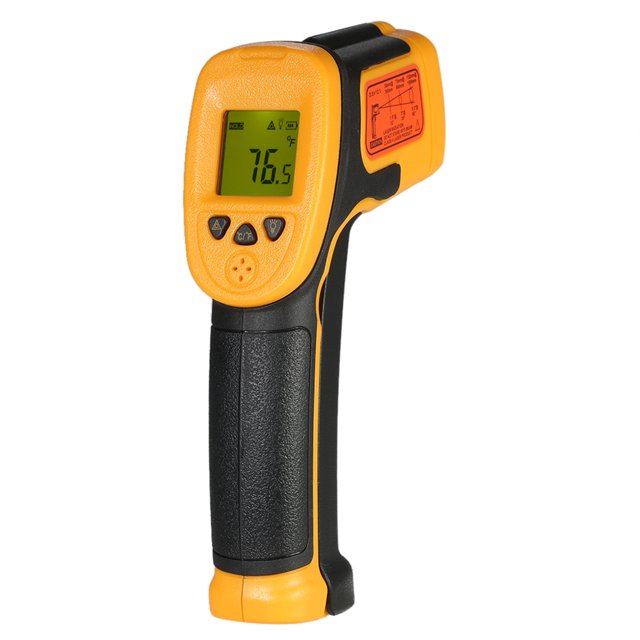 SMART SENSOR Mini Handheld Non-contact LCD Infrared Thermometer -32~550°C/-26~1022°F 12:1 Temperature Meter Digital IR Industrial Thermometer Data Hold Function (NOT for Humans)