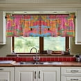 thumbnail image 3 of Yayeee Kitchen Curtains Tier Set of 2 Light Filtering 57"x24" Over Sink Window Panels, Art City, 3 of 7