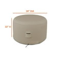 thumbnail image 5 of COVERS&ALL Round Ottoman Cover, 12 Oz PVC Waterproof, UV & Weather Resistant Patio Garden Furniture Stool Protector Indoor Outdoor Use with Air Vents & Drawstrings (34" Diameter x 22" H, Beige), 5 of 6