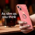 thumbnail image 4 of Electroplated Case for iPhone 14 Plus, Glossy Soft Silicone Shockproof Anti-Drop Lens Protection Cover with Ring Holder Kickstand Bracket Ultra Slim Case for iPhone 14 Plus,Red, 4 of 4