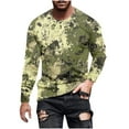 thumbnail image 3 of COSFO Crew Neck Mens T-Shirts Long Sleeve Camouflage Casual Green Tops Drop Shoulder Loose T-Shirts Shirts for Men, 3 of 6