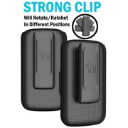 Nakedcellphone Holster Series for AT&T Cingular Flex 2 / Cricket Debut Flex Flip Phone Case, Slim Hard Shell Cover and Belt Clip Holder Combination
