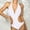 White, variant on Babysbule Swimsuits for Women Fashion Casual Women's Deep V One-Pice Bandage Solid Color Halter Neck Swimsuit