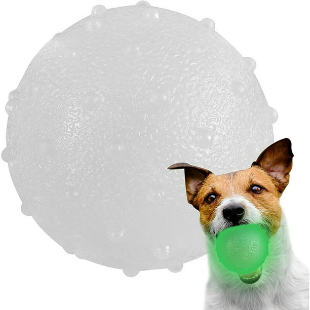 Bola de perro iluminada nocturna, bola interactiva para perro, juguete para recuperar perros, bola de ejercicio chirriante para perro, mascota, cachorro, juego de persecución JAMW Sencillez