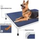 thumbnail image 3 of Chew Proof Elevated Dog Bed - Cooling Raised Pet Cot - Silver Aluminum Frame and Durable Textilene Mesh Fabric, Unique Designed No-Slip Feet for Indoor or Outdoor Use, Black Silver, X Large, 3 of 5
