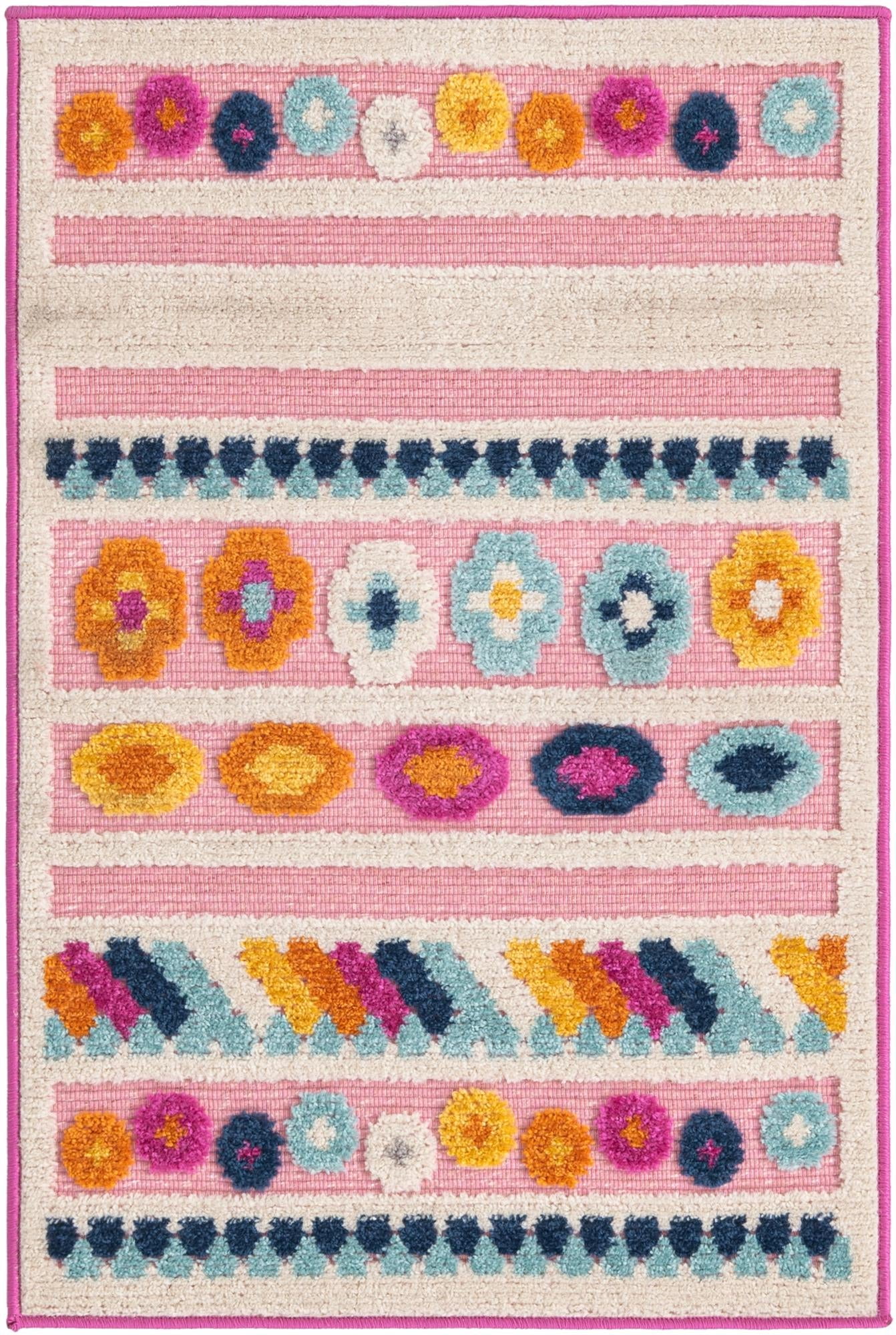 Aruba Outdoor Collection Rug 2' x 3' Pink LowPile Rug Perfect For Any Outdoor Space