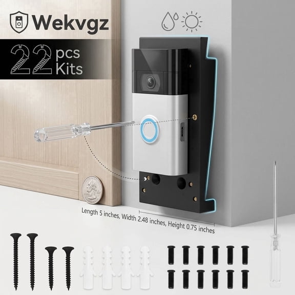 Wekvgz vinyl siding doorbell mounting bracket compatible with video doorbell corner installation kit fits 4 inch standard vinyl siding suitable for household apartment use