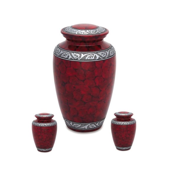 Urnsdirect2u Cloudy Red Adult Urn with 2 Tokens