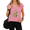 1-pink, variant on UNISHE Women's Rooted Plant Graphic V-Neck Short Sleeve T-Shirt White Vintage Nature Aesthetic Top
