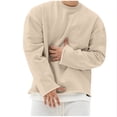 thumbnail image 4 of Busydd Mens Sweatshirts Solid Color Pullover Sweatshirt Casual Loose Cotton Sweatshirt Pullover Tops, 4 of 4