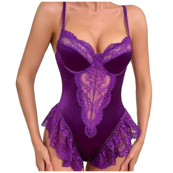 Seductive Lace Bodysuit with Snap Closure Elegant Women's for Every Season for Home Leisure and Nights