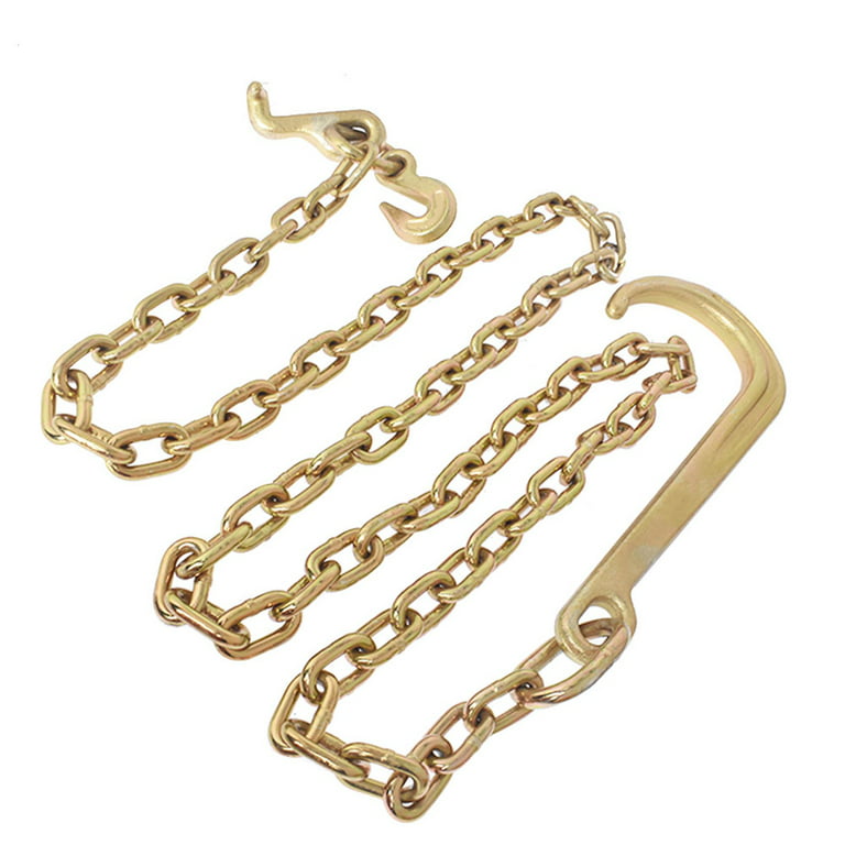 Labwork 5/16 x 8 ft Grade 70 Tow Chain 15 J Hook Mini T Hook Replacement for Recovery Wrecker Axle