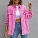thumbnail image 1 of Chaqueta vaquera holgada de manga larga con botones, informal, con rebabas y agujeros, para mujer de Augper, 1 of 5