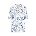 thumbnail image 4 of Ladies' Summer Short Sleeve Shirt Casual Button V-Neck Loose Fit Tshirts Boho Vacation Blouses Blouse, 4 of 5