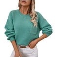 thumbnail image 4 of Giftesty Sweaters for Women Plus Size Women's Casual Round Neck Long Sleeve Sweater Knitted Stripe Loose Blouse Tops, 4 of 4